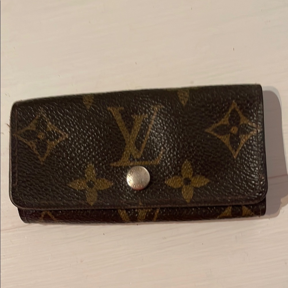 Louis Vuitton Brown and Gold Monogram Key Pouch
